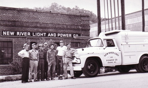 NRLP line crew with truck 1958