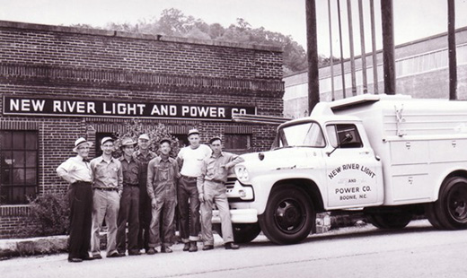 NRLP line crew with truck 1958 NRLP line crew with truck 1958