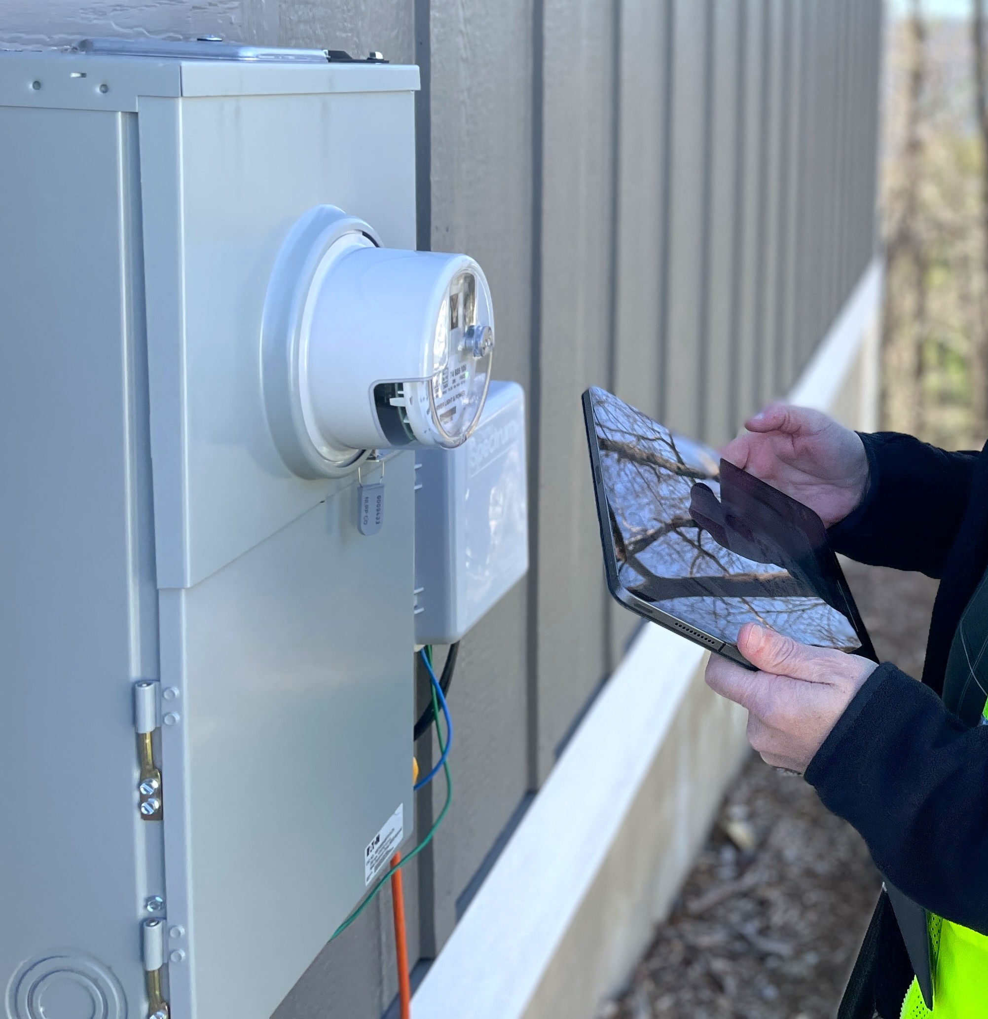 Typical residential meter and meter can